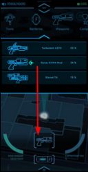 Weapons and tools can also be selected from the general inventory menu at the top of the map (tap the INV icon).