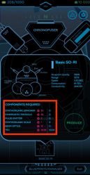 Tap any to open the pop-up window with its description and the list of the required components.